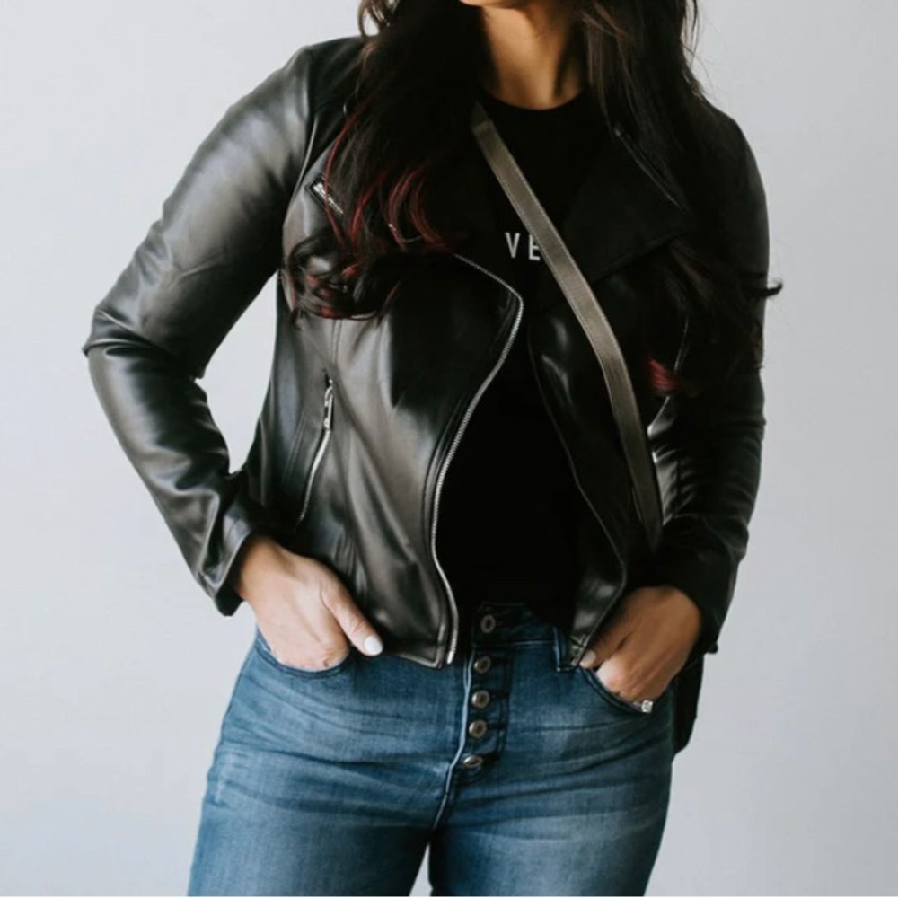 Lily & Lottie leather Moto jacket